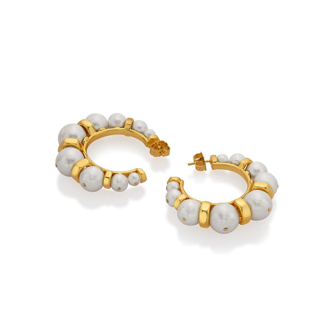Cindy Pearl Hoops - Isharya | Modern Indian Jewelry