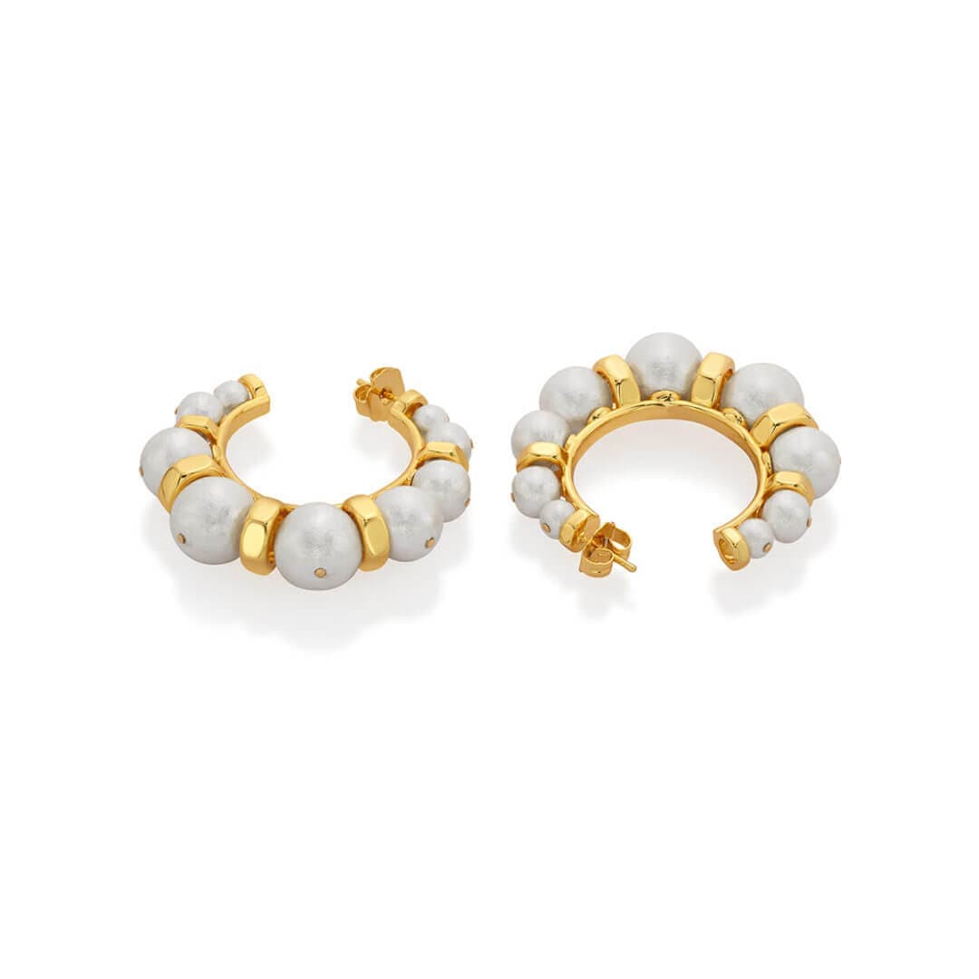Cindy Pearl Hoops - Isharya | Modern Indian Jewelry