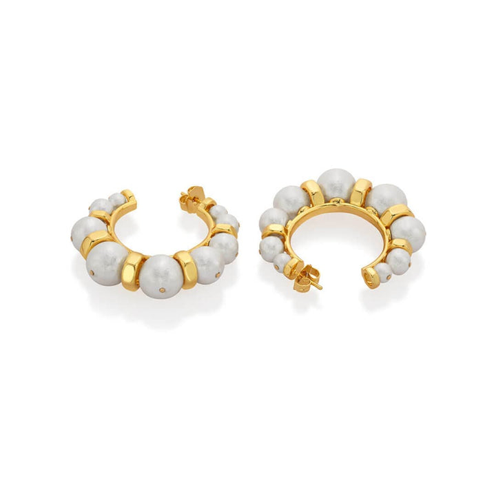 Cindy Pearl Hoops - Isharya | Modern Indian Jewelry