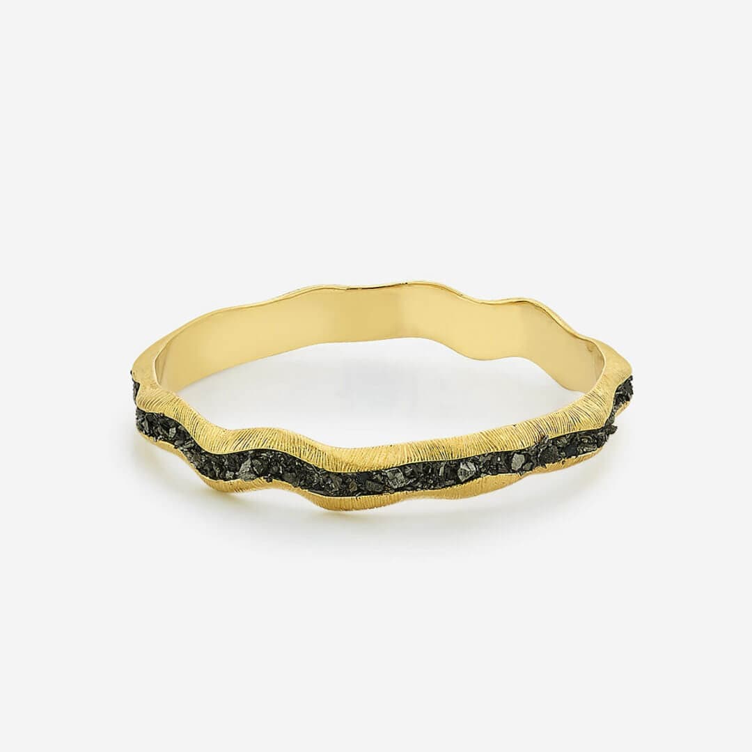 Fool's Gold Textured Harmony Bangle - Isharya | Modern Indian Jewelry