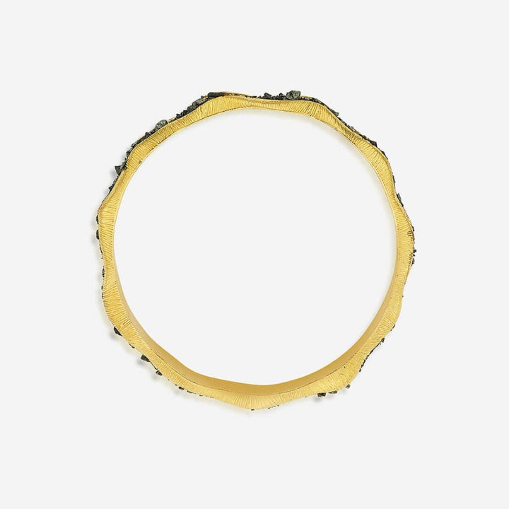 Fool's Gold Textured Harmony Bangle - Isharya | Modern Indian Jewelry