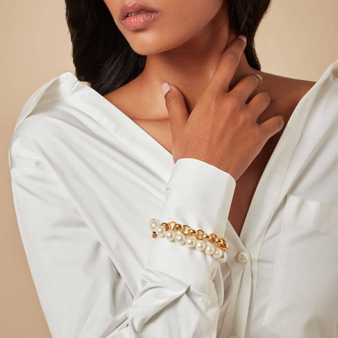 Gemini Gold & Pearl Choker - Isharya | Modern Indian Jewelry