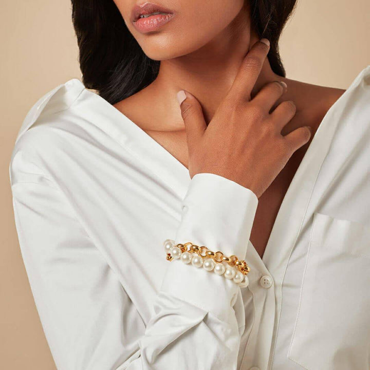 Gemini Gold & Pearl Choker - Isharya | Modern Indian Jewelry
