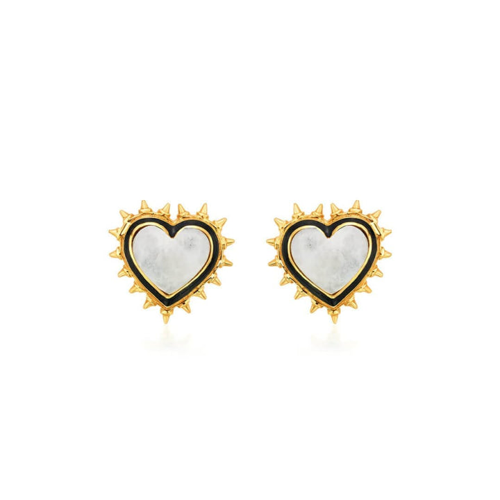 Heartful Duo Studs - Isharya | Modern Indian Jewelry