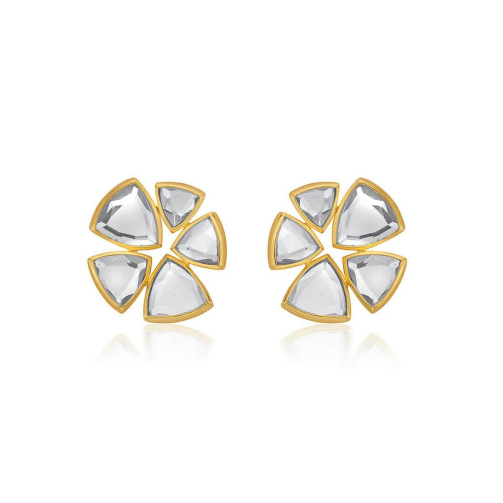 Inayat Statement Mirror Studs - Isharya | Modern Indian Jewelry