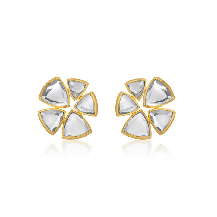 Inayat Statement Mirror Studs - Isharya | Modern Indian Jewelry