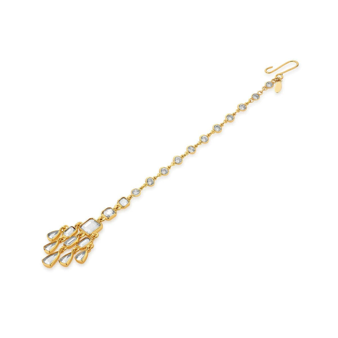 Jugni CZ & Mirror Maang Tikka - Isharya | Modern Indian Jewelry