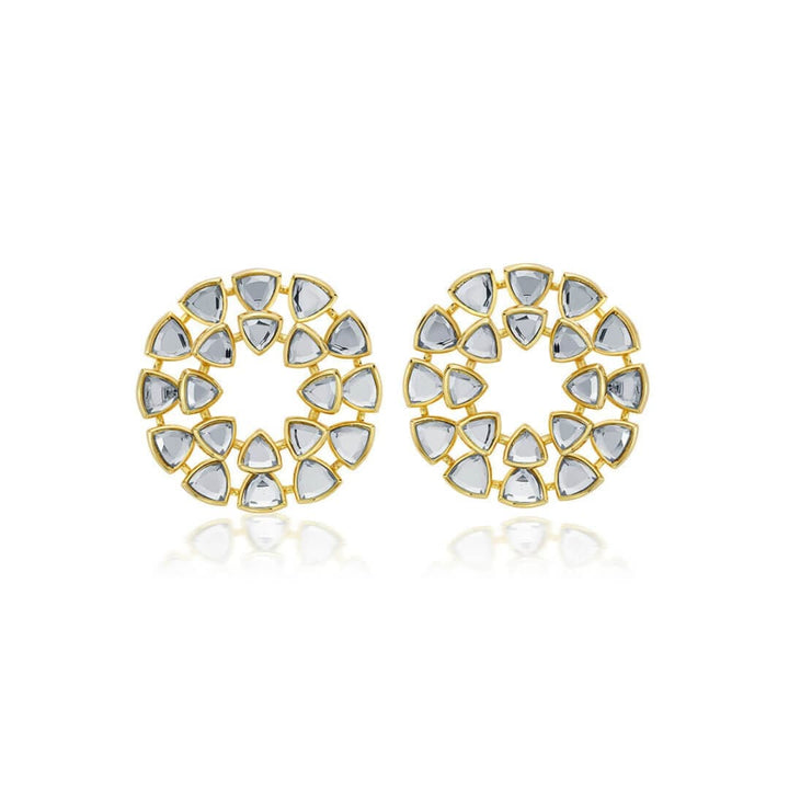 Jugni Dazzling Mirror Studs - Isharya | Modern Indian Jewelry