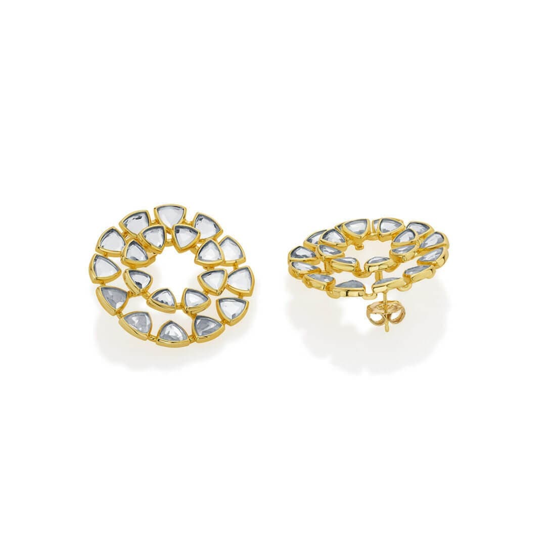Jugni Dazzling Mirror Studs - Isharya | Modern Indian Jewelry