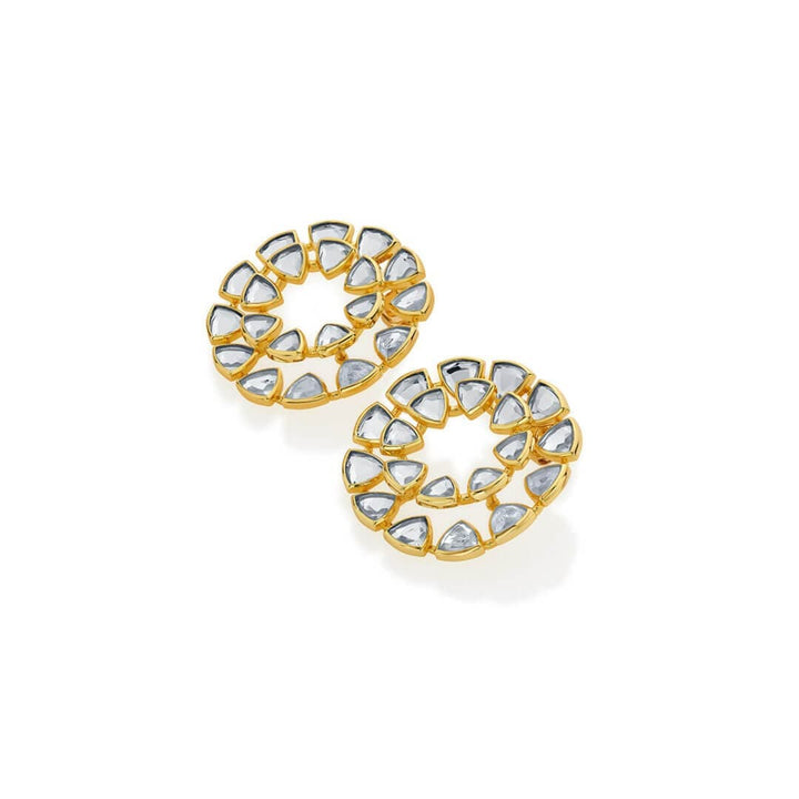 Jugni Dazzling Mirror Studs - Isharya | Modern Indian Jewelry
