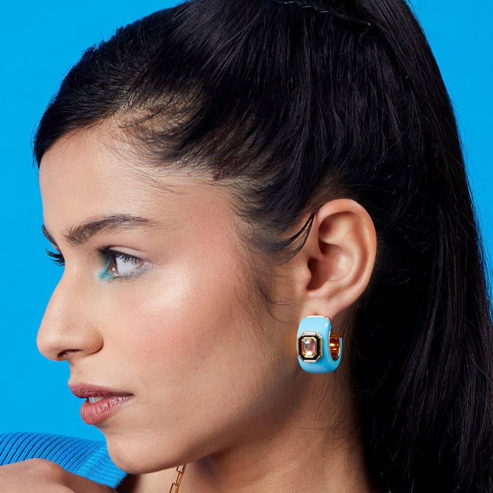 Kefi Resin Huggies - Isharya | Modern Indian Jewelry