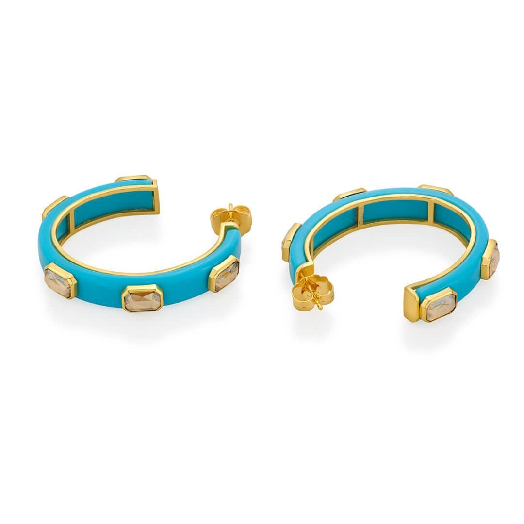 Kefi Resin Slender Hoops - Isharya | Modern Indian Jewelry