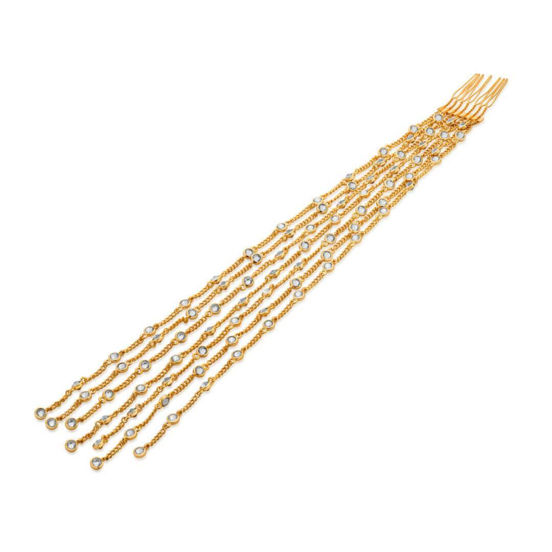 LongCZ and mirror Chain Hair Accessory - Isharya | Modern Indian Jewelry