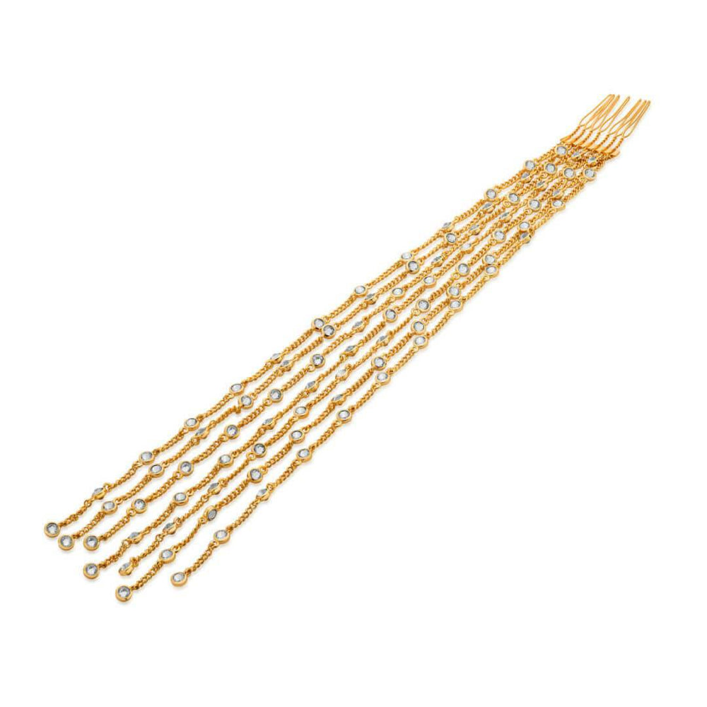 LongCZ and mirror Chain Hair Accessory - Isharya | Modern Indian Jewelry