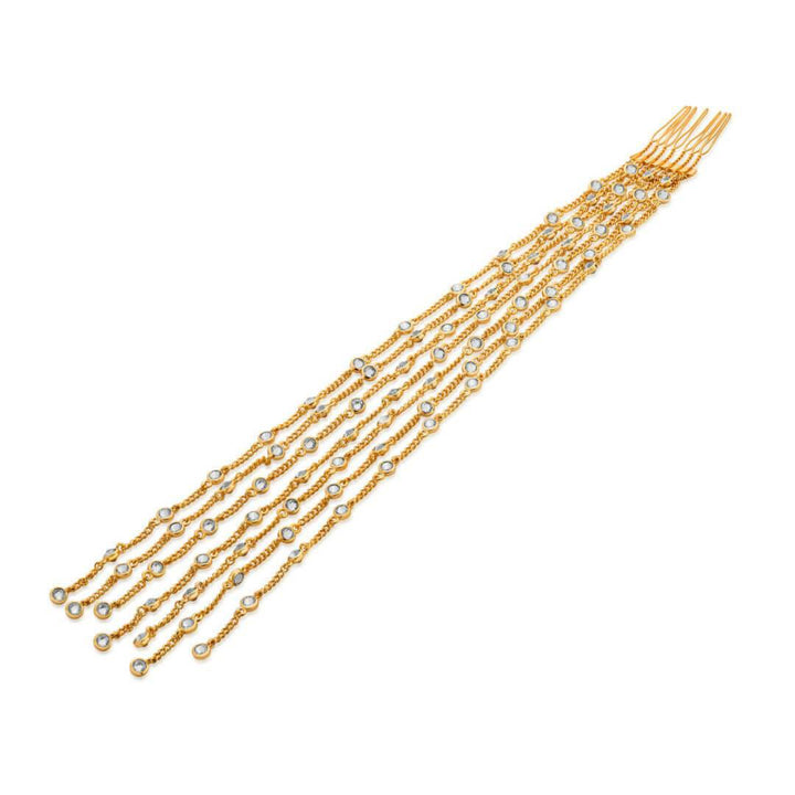 LongCZ and mirror Chain Hair Accessory - Isharya | Modern Indian Jewelry