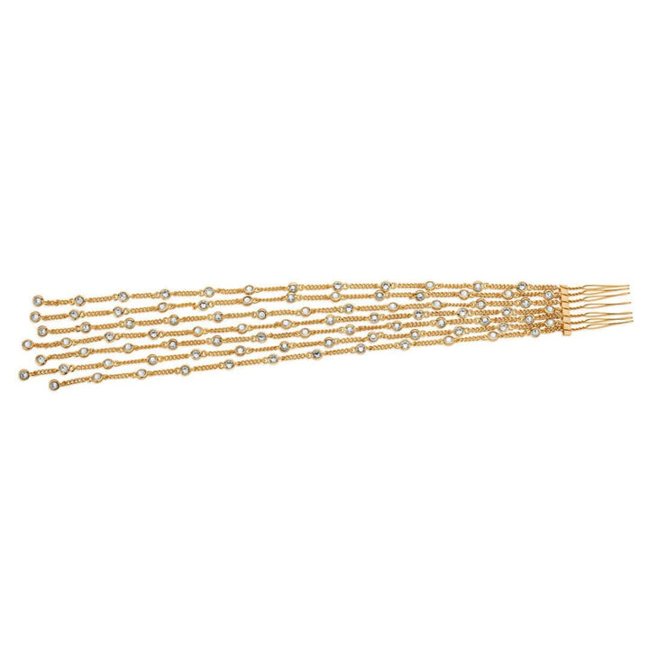 LongCZ and mirror Chain Hair Accessory - Isharya | Modern Indian Jewelry