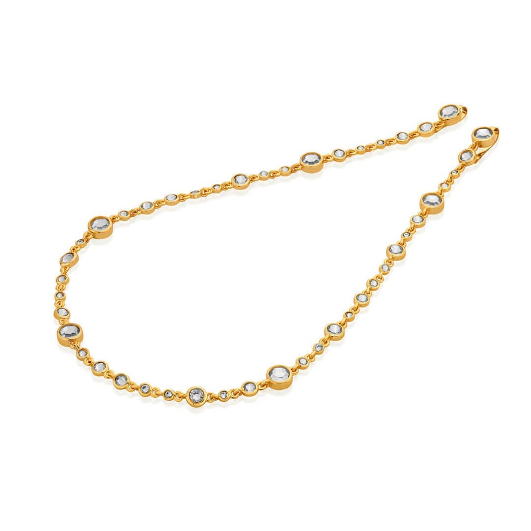 Long CZ and mirror Chain Hair Accessory