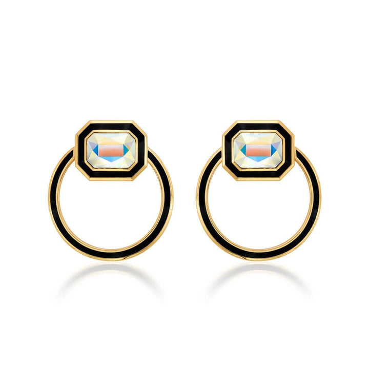 Meraki Black Enamel Studs - Isharya | Modern Indian Jewelry