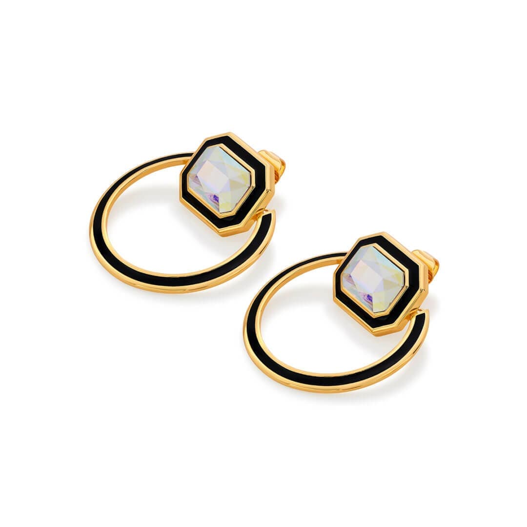 Meraki Black Enamel Studs - Isharya | Modern Indian Jewelry