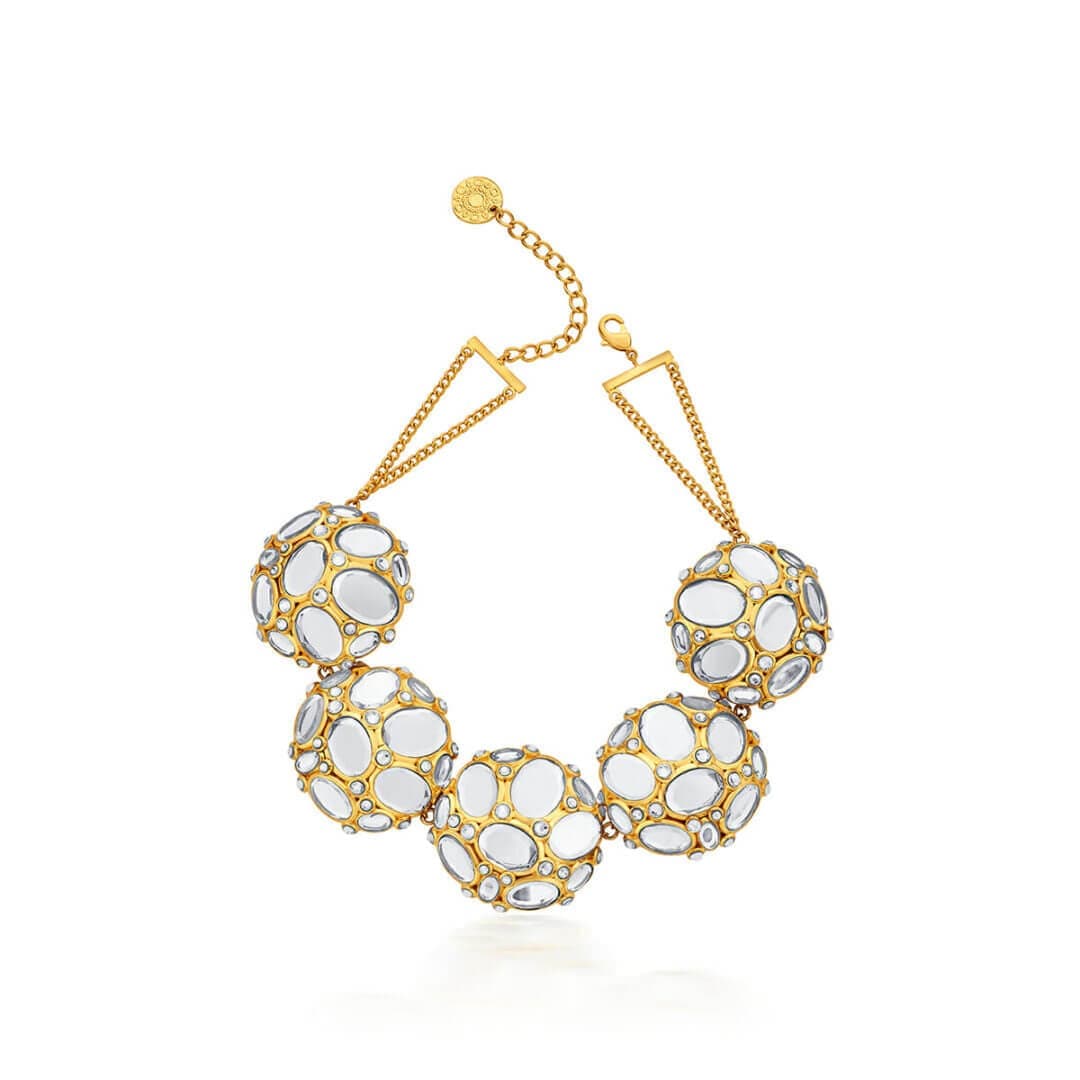 Mirrors on the Move Honeycomb Mirror Choker - Isharya | Modern Indian Jewelry
