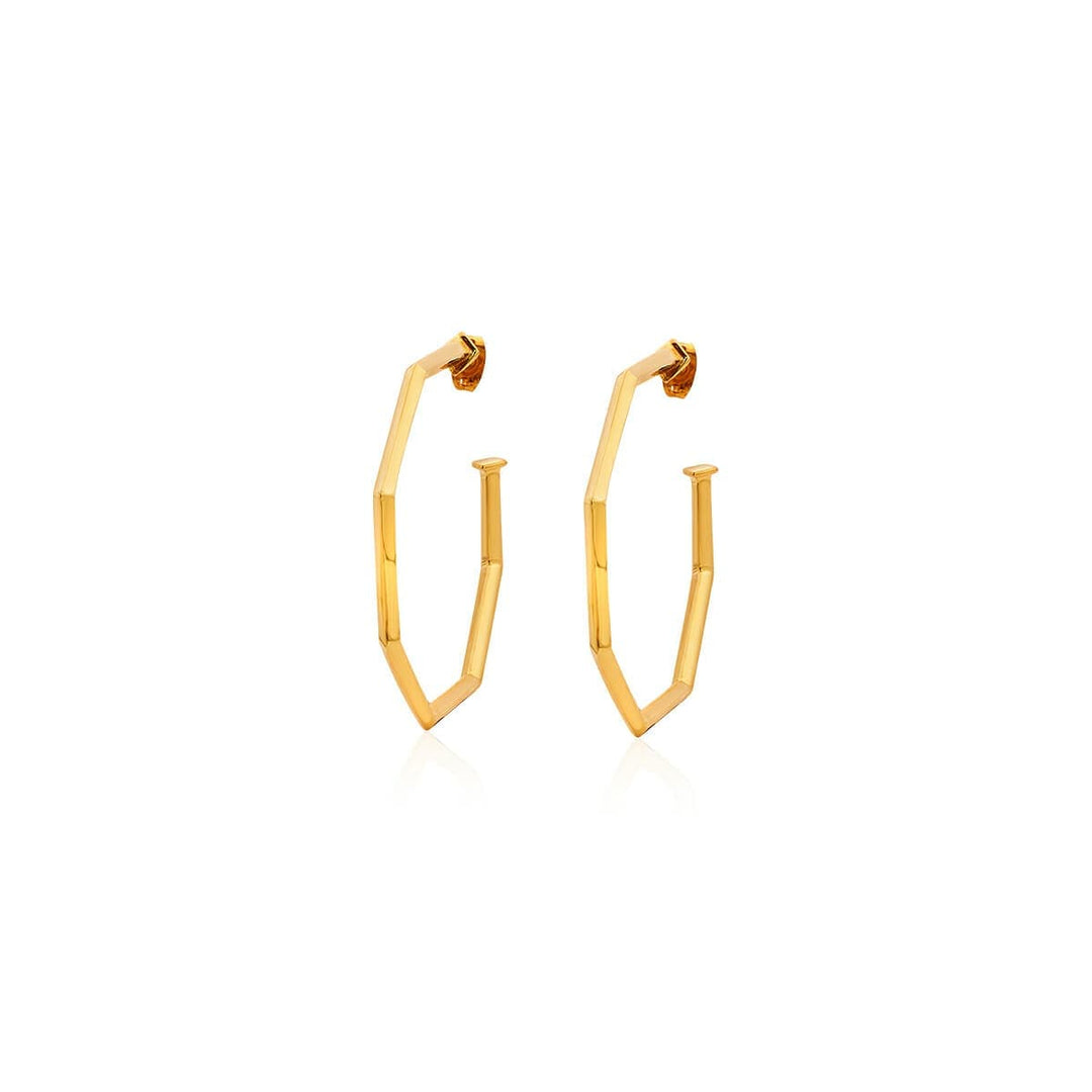 Octagon Faceted Hoop - Isharya | Modern Indian Jewelry