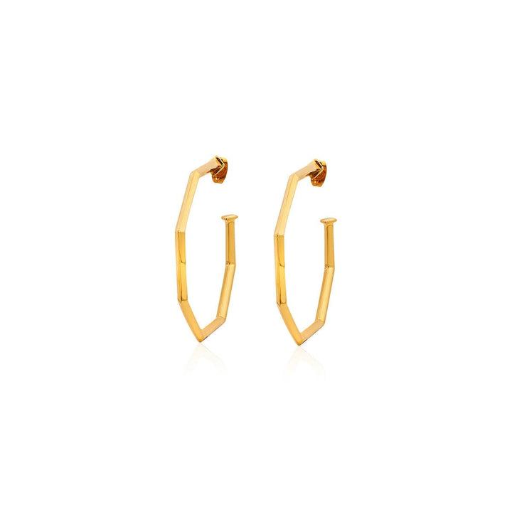 Octagon Faceted Hoop - Isharya | Modern Indian Jewelry