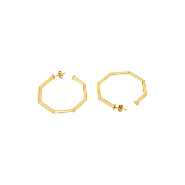 Octagon Faceted Hoop - Isharya | Modern Indian Jewelry
