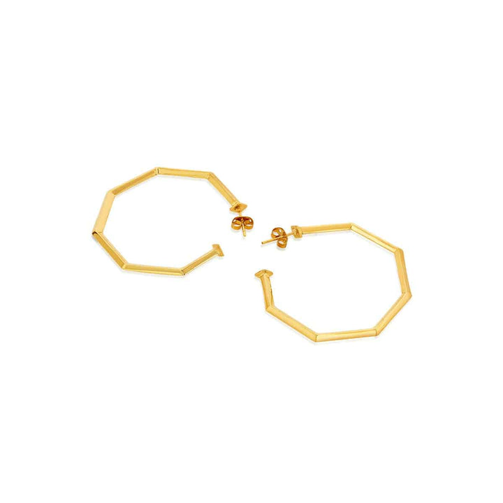 Octagon Faceted Hoop - Isharya | Modern Indian Jewelry