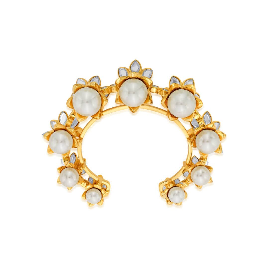 Pearl & Crystal Power Cuff - Isharya | Modern Indian Jewelry