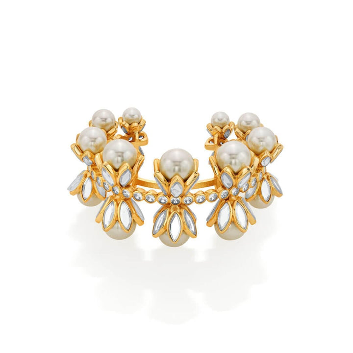 Pearl & Crystal Power Cuff - Isharya | Modern Indian Jewelry