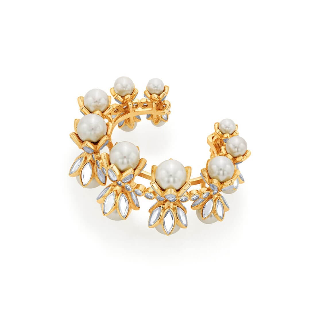 Pearl & Crystal Power Cuff - Isharya | Modern Indian Jewelry