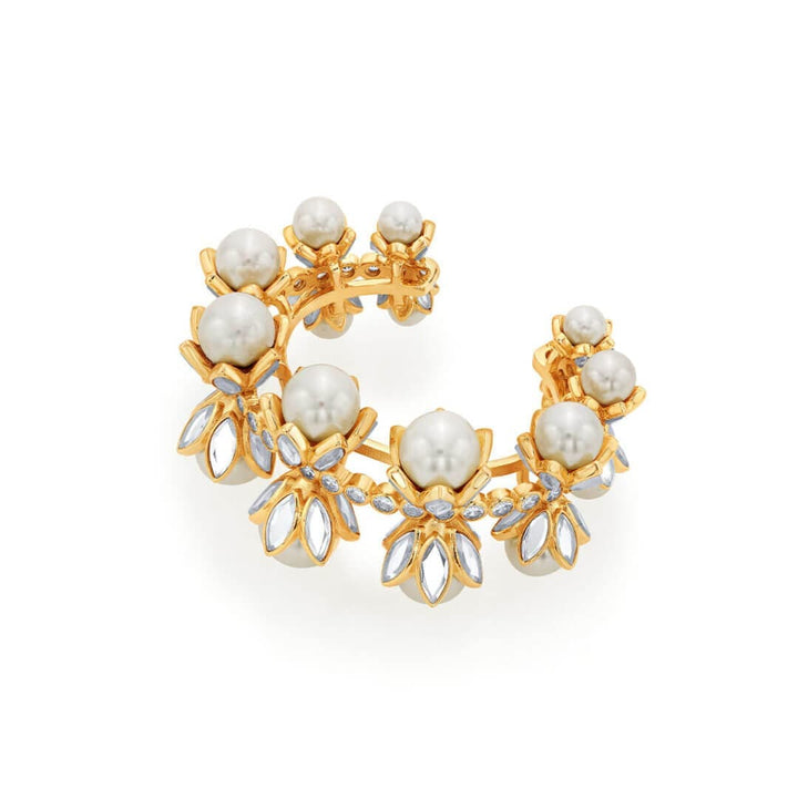 Pearl & Crystal Power Cuff - Isharya | Modern Indian Jewelry
