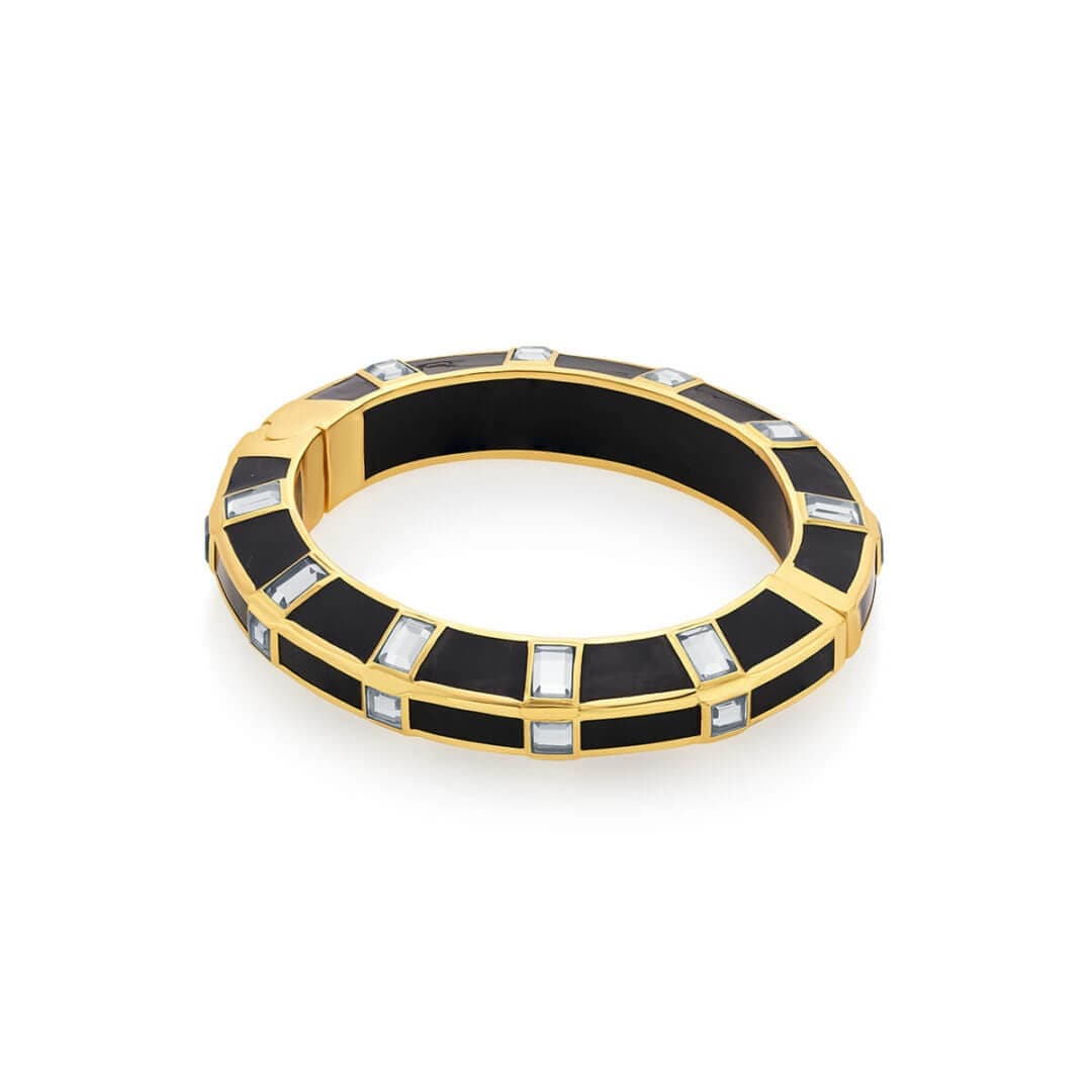 Raina Black Mirror Bangle - Isharya | Modern Indian Jewelry