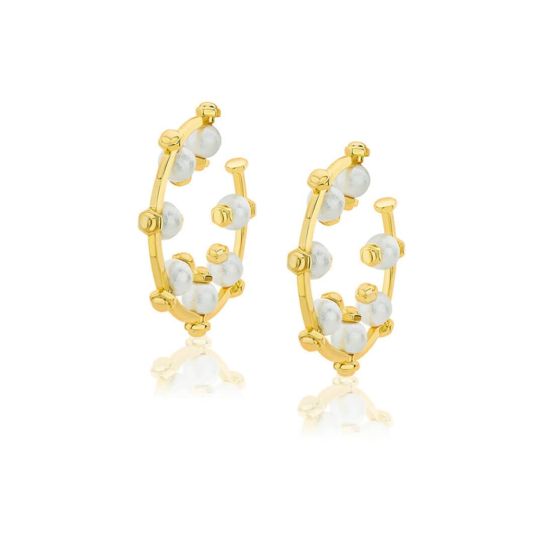 Sandberg Pearl Hoops - Isharya | Modern Indian Jewelry