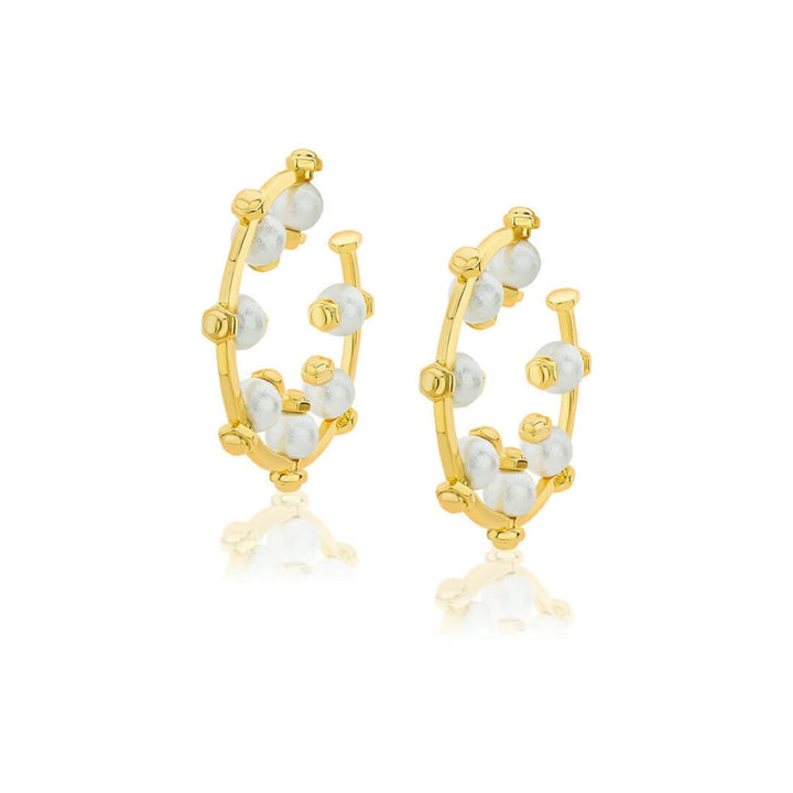 Sandberg Pearl Hoops - Isharya | Modern Indian Jewelry