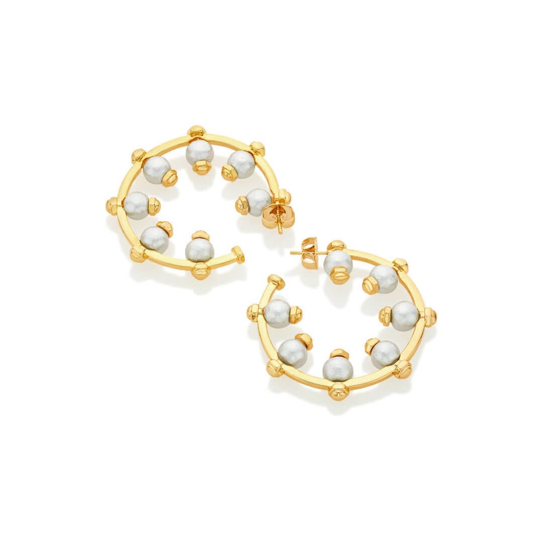 Sandberg Pearl Hoops - Isharya | Modern Indian Jewelry