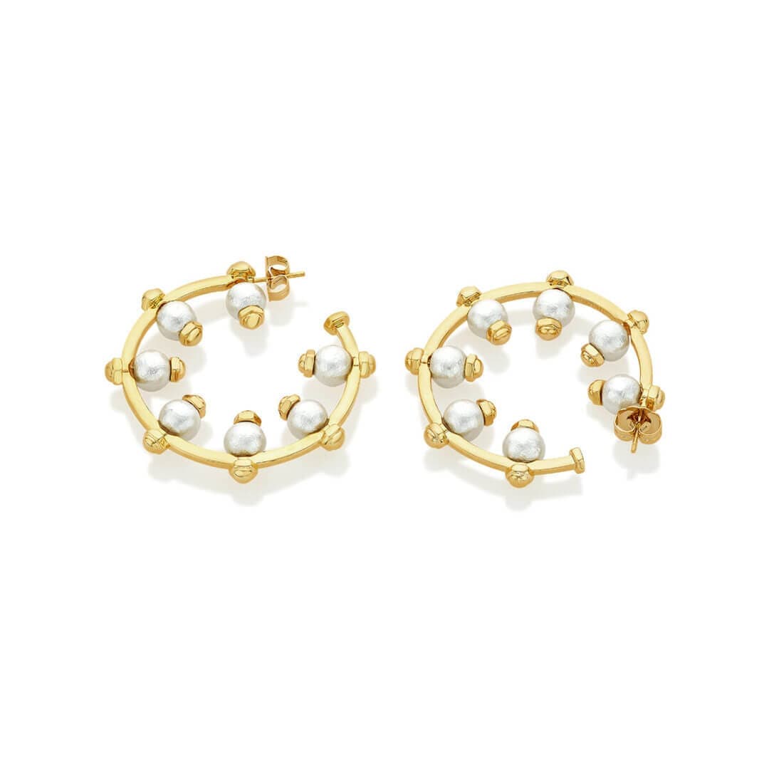 Sandberg Pearl Hoops - Isharya | Modern Indian Jewelry