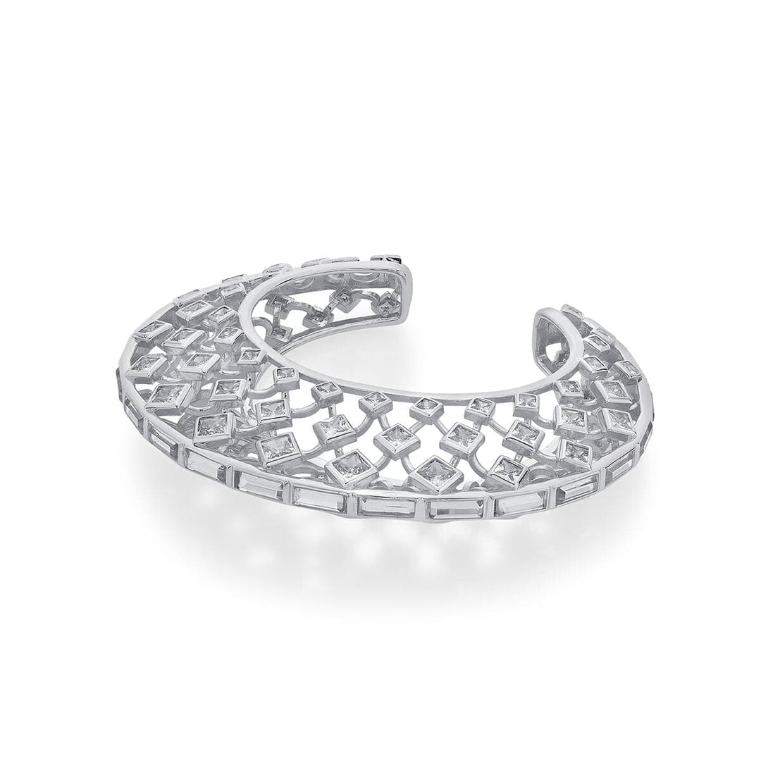 Shiza Mirror & CZ Statement Cuff - Isharya | Modern Indian Jewelry