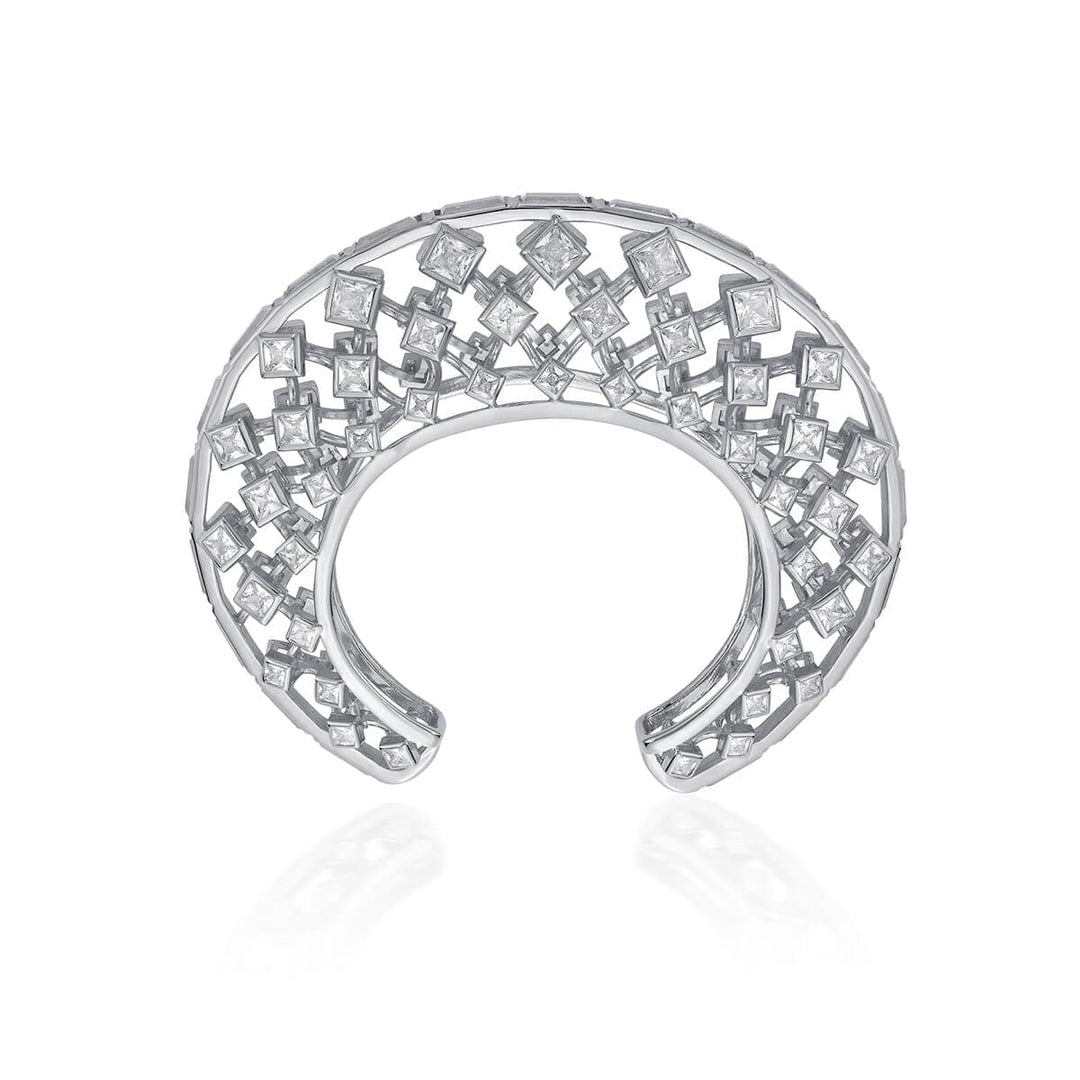Shiza Mirror & CZ Statement Cuff - Isharya | Modern Indian Jewelry