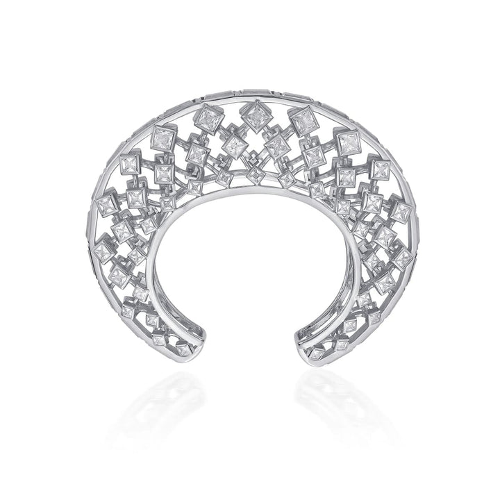Shiza Mirror & CZ Statement Cuff - Isharya | Modern Indian Jewelry