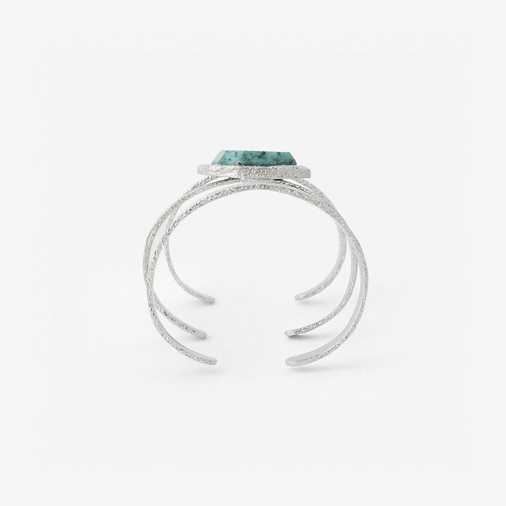 Silver Turquoise Goddess Power Cuff - Isharya | Modern Indian Jewelry