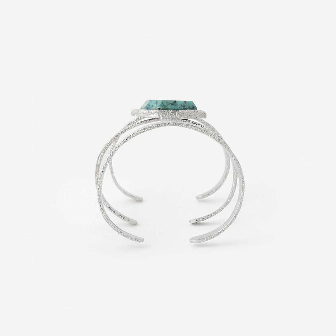 Silver Turquoise Goddess Power Cuff - Isharya | Modern Indian Jewelry