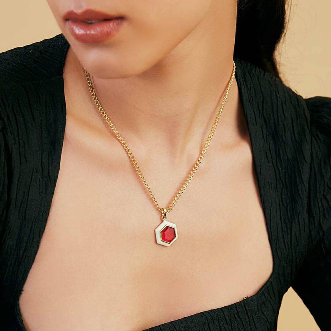 Borderless Drop Necklace In Pink Quartz - Isharya | Modern Indian Jewelry