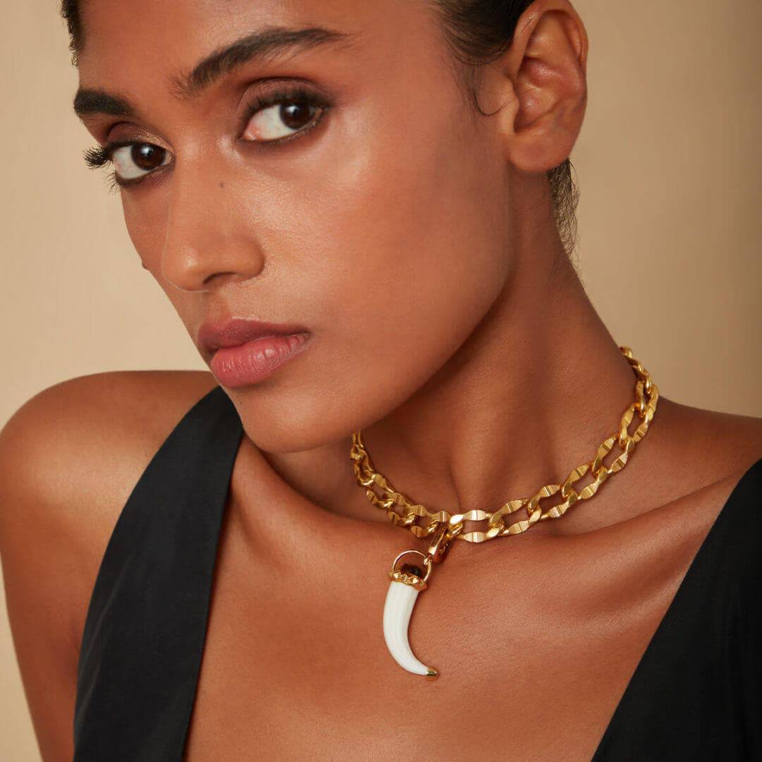 Chain-link Charm Necklace - Isharya | Modern Indian Jewelry