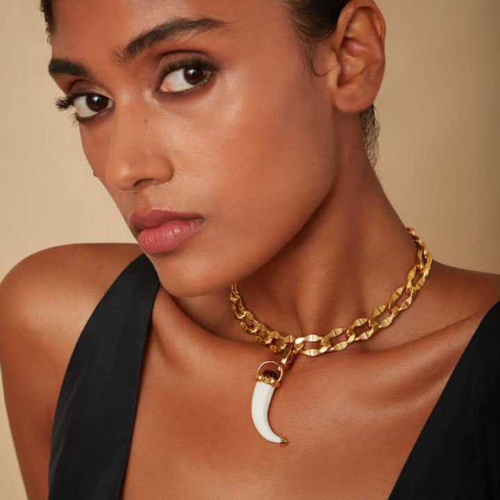 Chain-link Charm Necklace - Isharya | Modern Indian Jewelry
