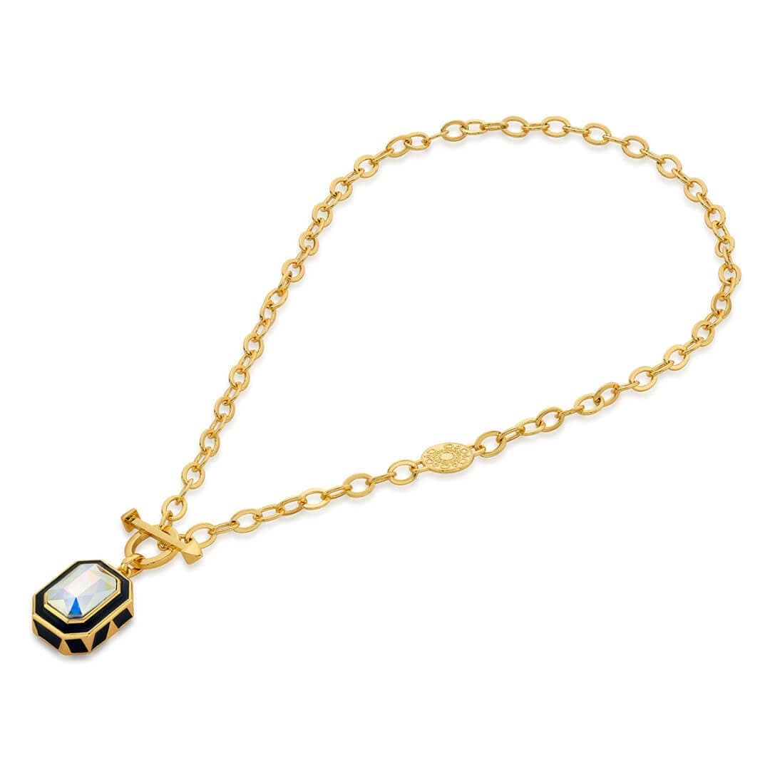 Meraki Black Enamel Necklace - Isharya | Modern Indian Jewelry
