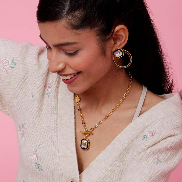 Meraki Black Enamel Necklace - Isharya | Modern Indian Jewelry