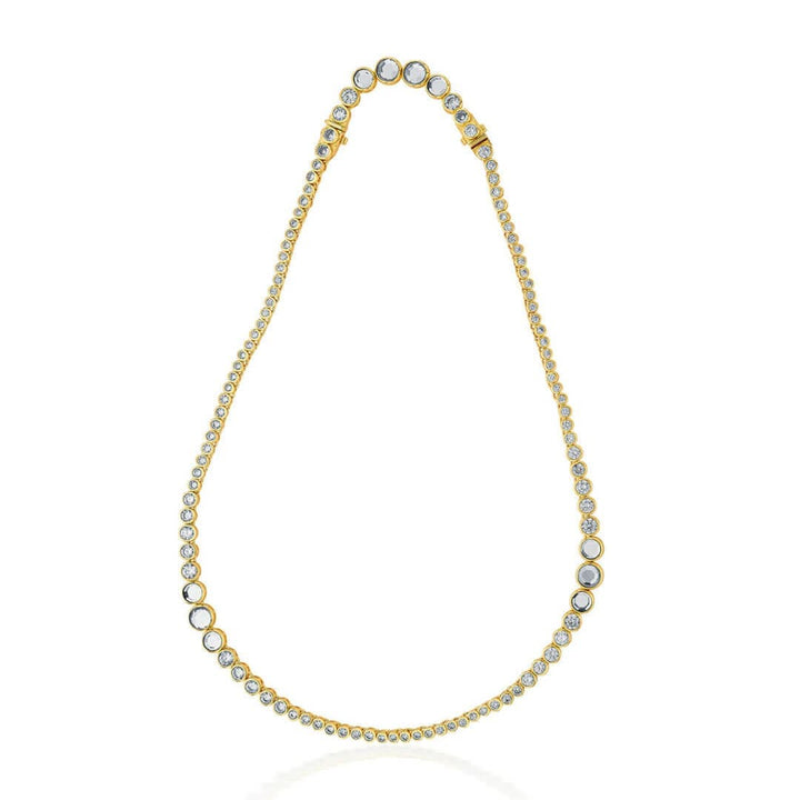 Nazm Mirror & CZ Long Necklace - Isharya | Modern Indian Jewelry