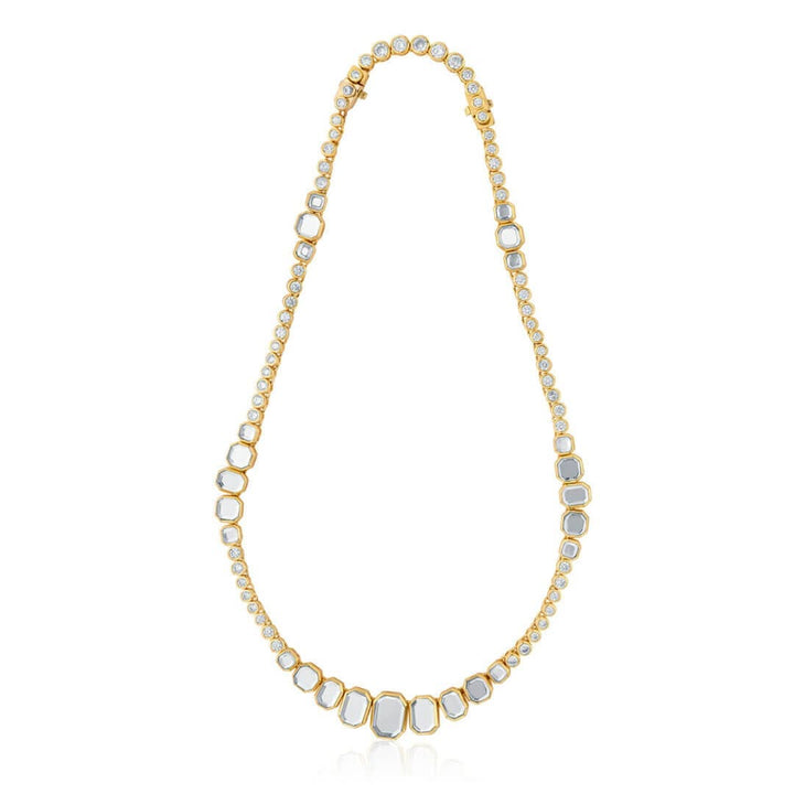 Nazm Mirror & CZ Short Necklace - Isharya | Modern Indian Jewelry