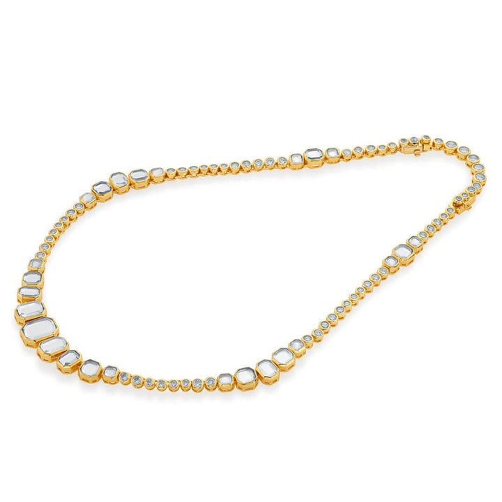 Nazm Mirror & CZ Short Necklace - Isharya | Modern Indian Jewelry